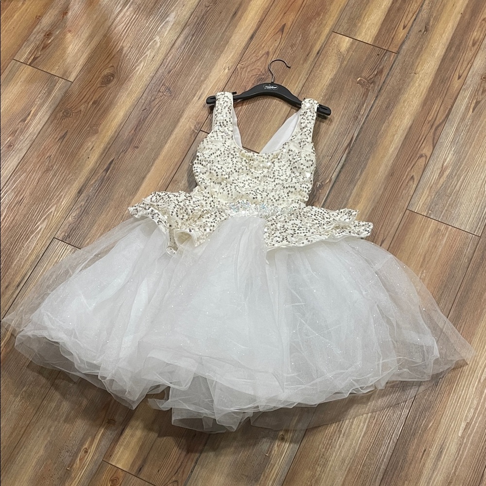 Weissman White Sequin Tutu Dress